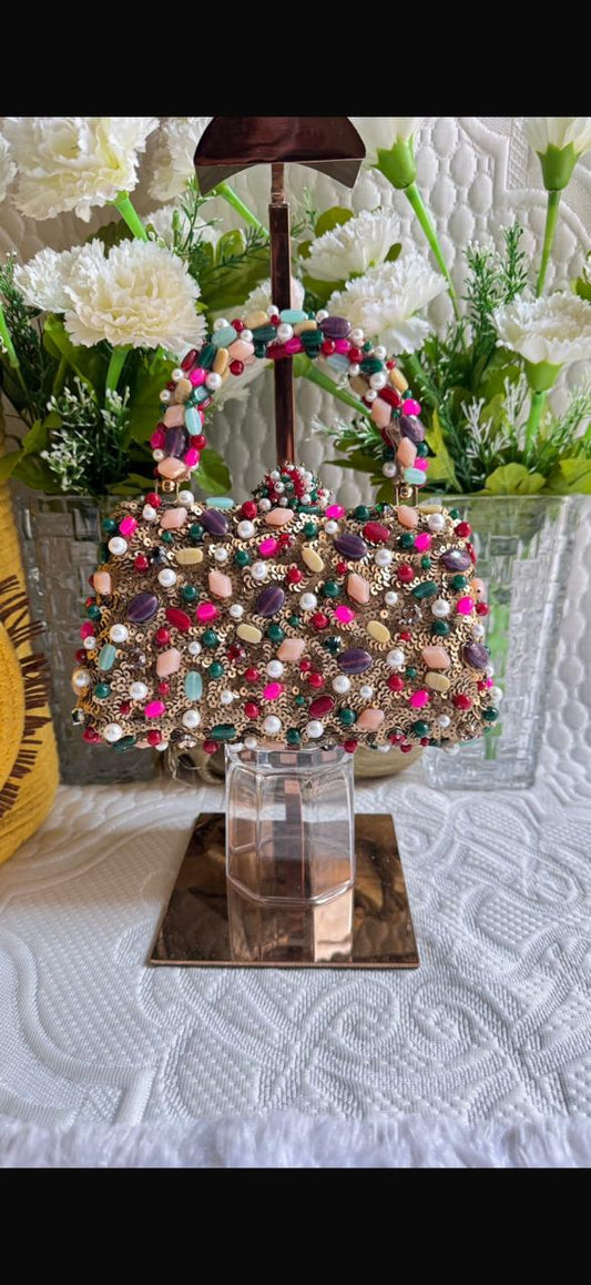 Alara Gold Embellished Hobo